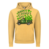 Vintage Mustard Happy st. patrick's day shamrock farm truck Vintage Hoodie - RanaPortraitStore