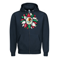 Navy sunflower mexican flag Zipper Hoodie - JahusDesignShop
