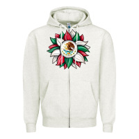 Oatmeal Heather sunflower mexican flag Zipper Hoodie - JahusDesignShop