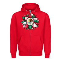Red sunflower mexican flag Zipper Hoodie - JahusDesignShop