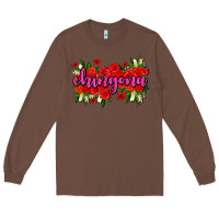 Chestnut Chingona with roses Long Sleeve Tee - AdoDesignShop