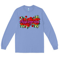 Colony Blue Chingona with roses Long Sleeve Tee - AdoDesignShop