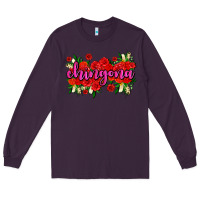 Plum Chingona with roses Long Sleeve Tee - AdoDesignShop