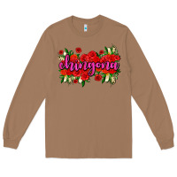 Toasted Coconut Chingona with roses Long Sleeve Tee - AdoDesignShop