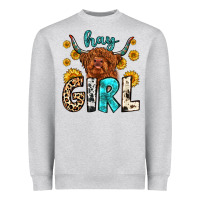 Heather Grey hay girl Heavyweight Sweatshirt - Zillion Design Studio