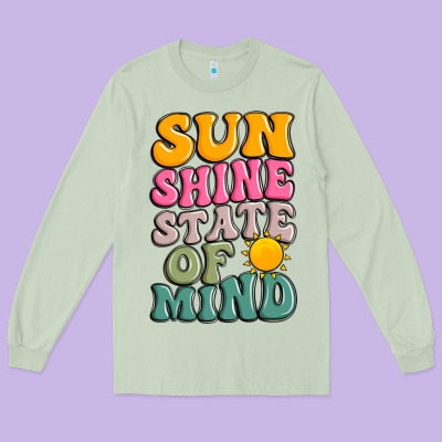 Sun Shine State Of Mind Long Sleeve Tee Designed By Jahusdesignshop