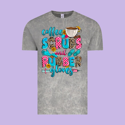 Coffee Scrubs And Rubber Gloves Vintage Tee Designed By Zillion Design Studio