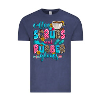 Vintage Denim coffee scrubs and rubber gloves Vintage Tee - Zillion Design Studio