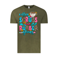 Vintage Olive coffee scrubs and rubber gloves Vintage Tee - Zillion Design Studio