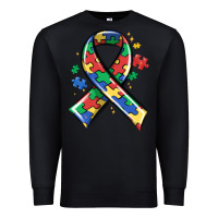 Autism Puzzle Ribbon Premium Sweatshirt | Teevron