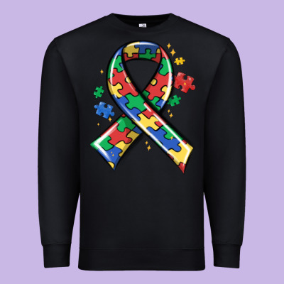 Autism Puzzle Ribbon Premium Sweatshirt Designed By Maliassmallbusiness