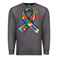 Charcoal Heather autism puzzle ribbon Premium Sweatshirt - MaliasSmallBusiness