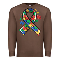 Chestnut autism puzzle ribbon Premium Sweatshirt - MaliasSmallBusiness