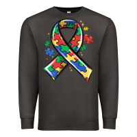 Smoke autism puzzle ribbon Premium Sweatshirt - MaliasSmallBusiness
