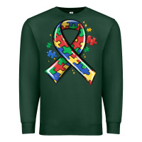 Sports Green autism puzzle ribbon Premium Sweatshirt - MaliasSmallBusiness