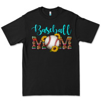 Black western leopard serape wooden sunflowers  turquoise glitter mom baseba Premium Tee - Artiststas