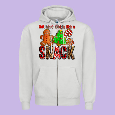 Out Here Lookin Like A Snack Ado Zipper Hoodie Designed By Adodesignshop