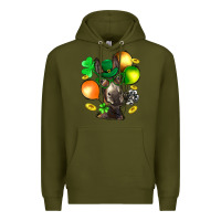 Army Green St. Patricks Clovers With Donkey Premium Hoodie - BundleAndBundleShop