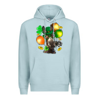 Blue Mist St. Patricks Clovers With Donkey Premium Hoodie - BundleAndBundleShop