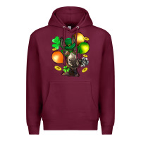 Burgundy St. Patricks Clovers With Donkey Premium Hoodie - BundleAndBundleShop