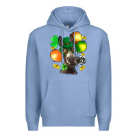 Colony Blue St. Patricks Clovers With Donkey Premium Hoodie - BundleAndBundleShop