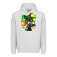 Dove Grey St. Patricks Clovers With Donkey Premium Hoodie - BundleAndBundleShop