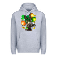 Heather Grey St. Patricks Clovers With Donkey Premium Hoodie - BundleAndBundleShop