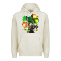 Oatmeal Heather St. Patricks Clovers With Donkey Premium Hoodie - BundleAndBundleShop