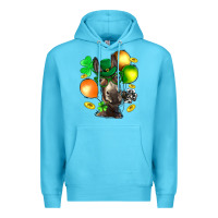 Ocean Blue St. Patricks Clovers With Donkey Premium Hoodie - BundleAndBundleShop