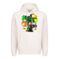 Pale Pink St. Patricks Clovers With Donkey Premium Hoodie - BundleAndBundleShop