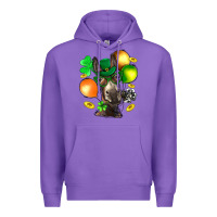 Purple St. Patricks Clovers With Donkey Premium Hoodie - BundleAndBundleShop