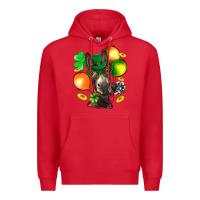 Red St. Patricks Clovers With Donkey Premium Hoodie - BundleAndBundleShop