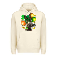 Sandshell St. Patricks Clovers With Donkey Premium Hoodie - BundleAndBundleShop