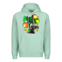 Seafoam St. Patricks Clovers With Donkey Premium Hoodie - BundleAndBundleShop