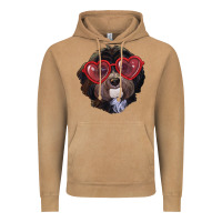 Vintage Camel Havanese dog with love glasses Vintage Hoodie - RanaPortraitStore