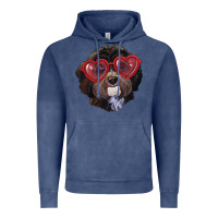 Vintage Denim Havanese dog with love glasses Vintage Hoodie - RanaPortraitStore