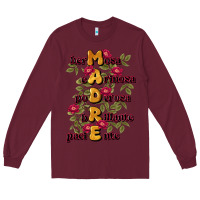 Burgundy ella es mamá Long Sleeve Tee - JahusDesignShop