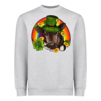 Heather Grey st patricks day baby cow shamrock rainbow gold Heavyweight Sweatshirt - RanaPortraitStore