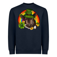 Navy st patricks day baby cow shamrock rainbow gold Heavyweight Sweatshirt - RanaPortraitStore