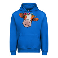 Cobalt Cow With Flowers Urban Hoodie - Bettercallsaul