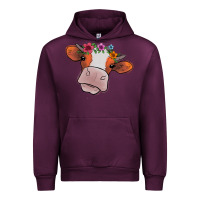 Mauve Wine Cow With Flowers Urban Hoodie - Bettercallsaul