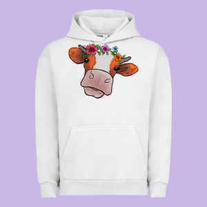 Cow With Flowers Urban Hoodie Designed By Bettercallsaul