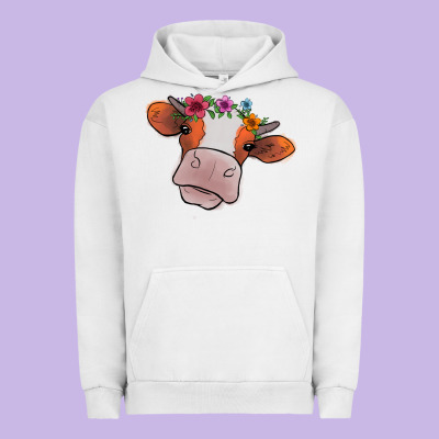 Cow With Flowers Urban Hoodie Designed By Bettercallsaul