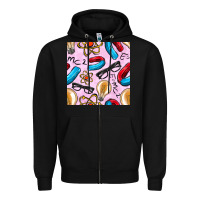 Black physics seamless pattern Zipper Hoodie - BundleAndBundleShop