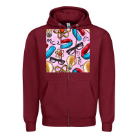 Burgundy physics seamless pattern Zipper Hoodie - BundleAndBundleShop