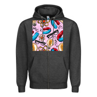 Charcoal Heather physics seamless pattern Zipper Hoodie - BundleAndBundleShop