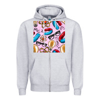 Heather Grey physics seamless pattern Zipper Hoodie - BundleAndBundleShop
