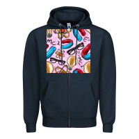 Navy physics seamless pattern Zipper Hoodie - BundleAndBundleShop