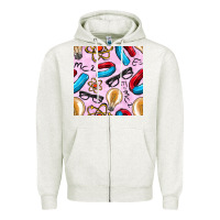Oatmeal Heather physics seamless pattern Zipper Hoodie - BundleAndBundleShop