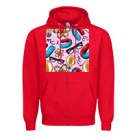 Red physics seamless pattern Zipper Hoodie - BundleAndBundleShop